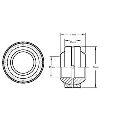 AT157173 Bushing, Self Aligning - Fits John Deere 450H, 450J, 550H, 550J, 650H +