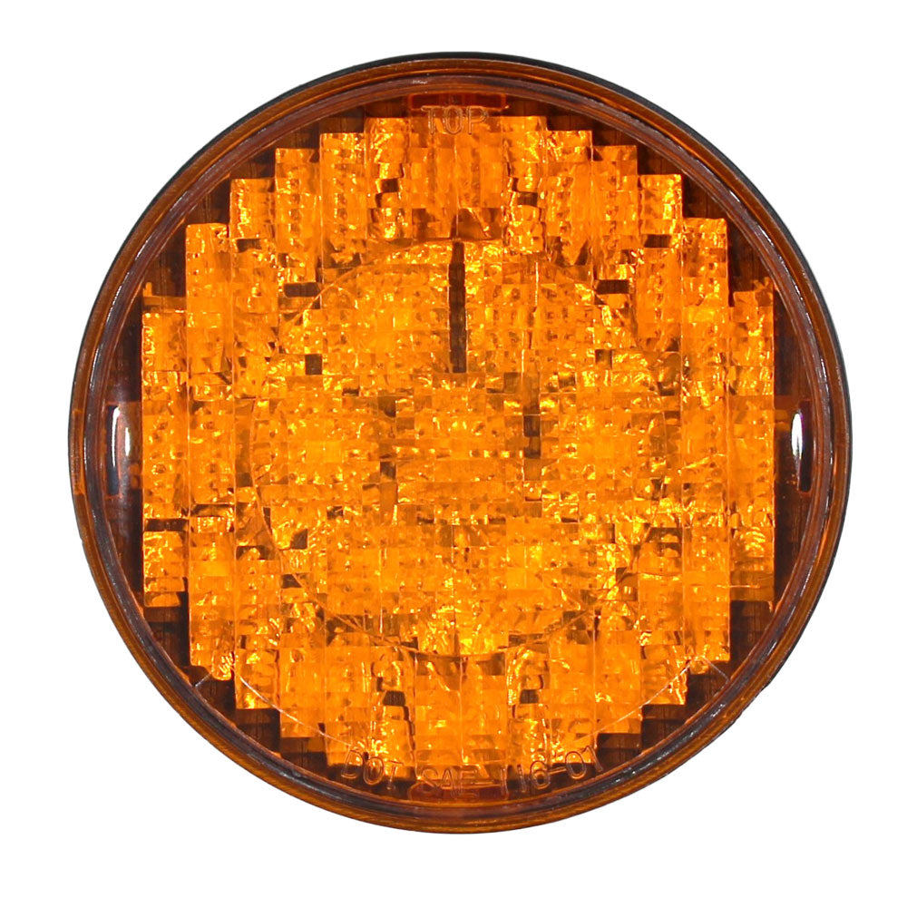 4" Round Amber LED Light Fits Caterpillar Replaces 1-019-01-181