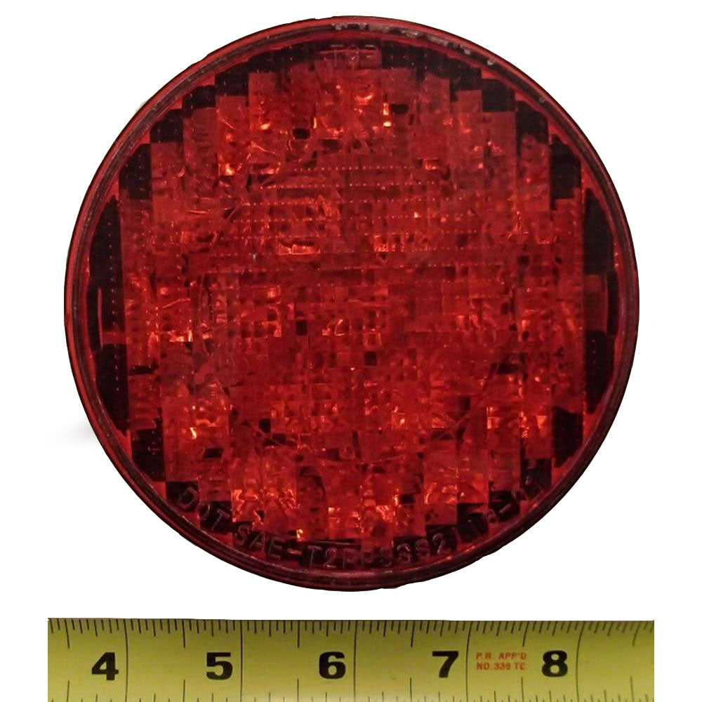 Red 4" Round LED Light  019-01-381, 12 or 24 Multi Volt, STT (Stop/ Turn/ Tail)