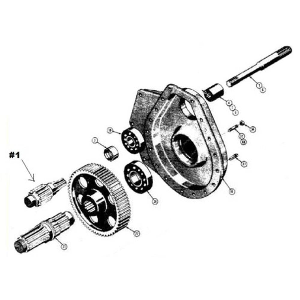 11832 Pinion 6 Spline Fits Case 310, 350, 350B