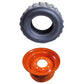 One 12-Ply 12 x 16.5 Tire w/ Orange Rim Fits Bobcat Skid Steer Loaders
