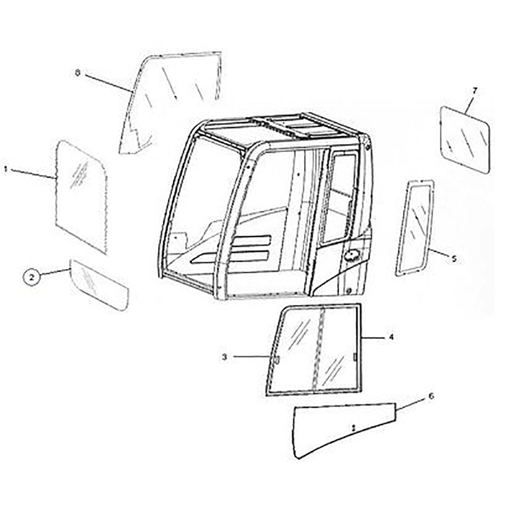 1229632 Fits Caterpillar Front Lower Window Cab Glass For 311B 312B 315B 315BL