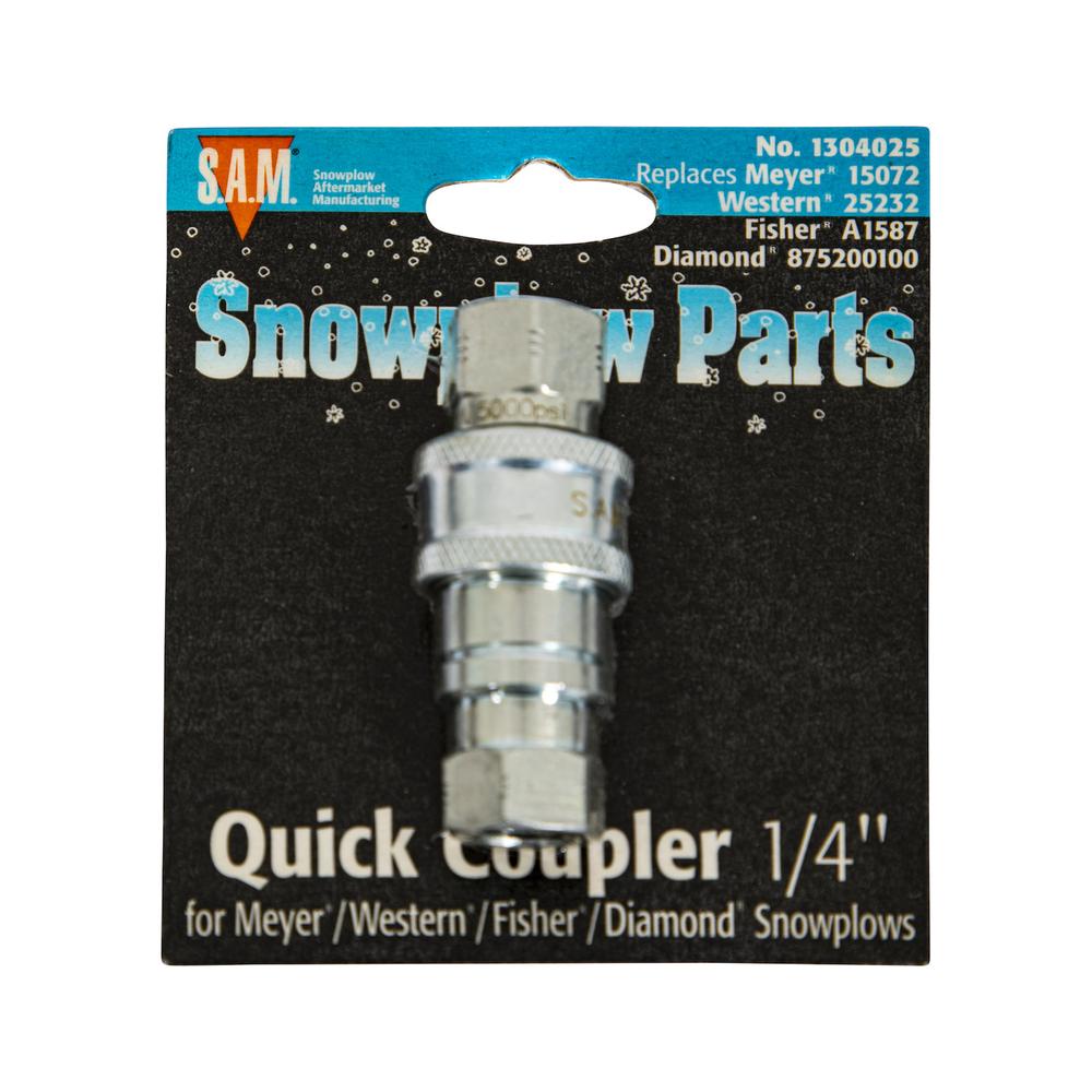 1304028 -MALE COUPLER 3/4-16 VALVE BLOCK SIDE LOW SPILL-REPLACES MEYER #22293