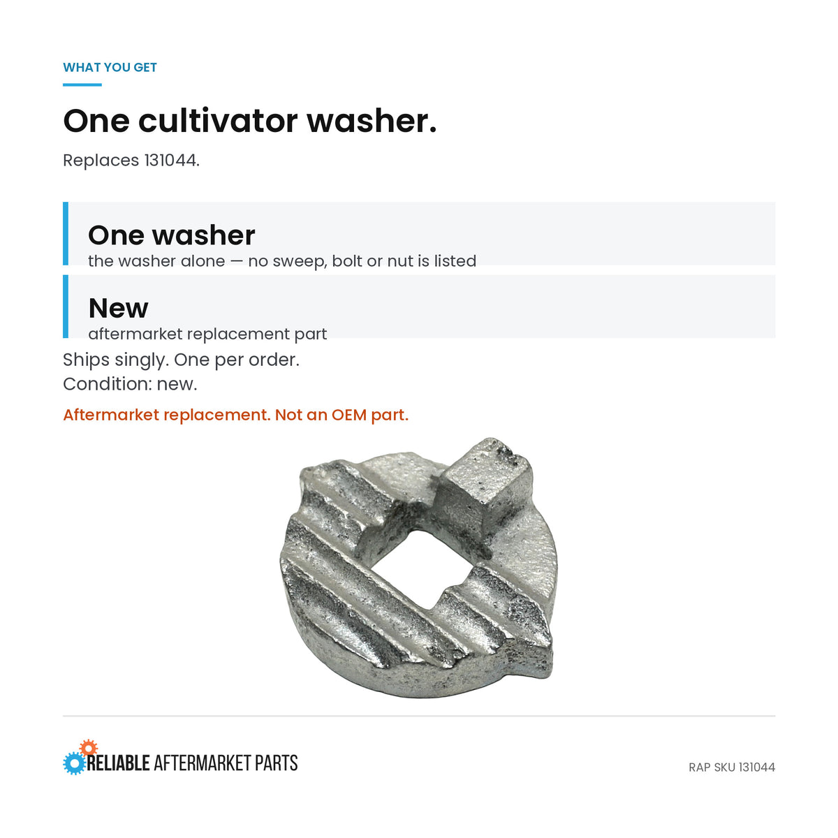 Cultivator Washer Fits Massey Ferguson Replaces 686187M1
