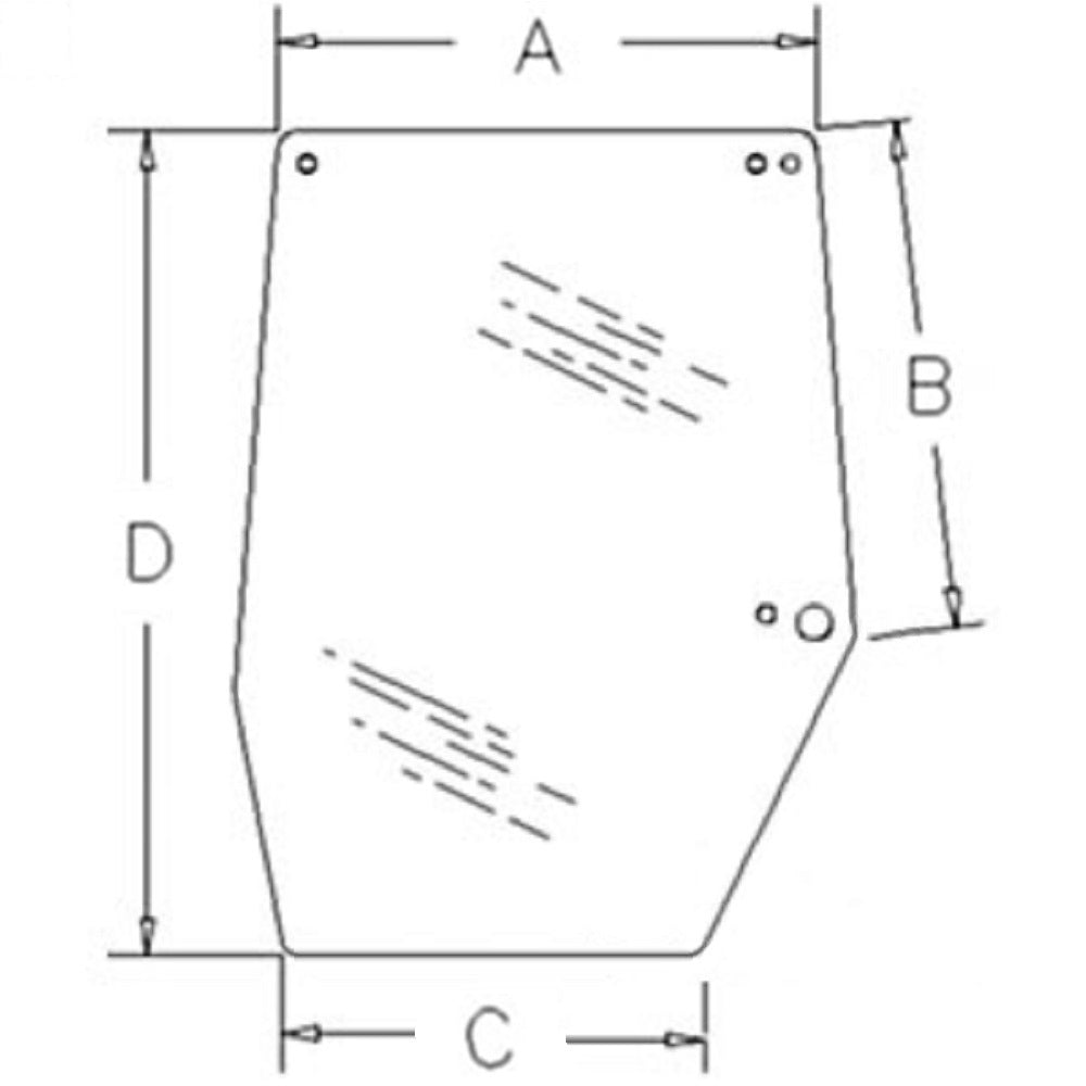 RH Upper Door Cab Glass 1330930C2 Fits Case IH Tractor 5120 5130 5140 5150 5220
