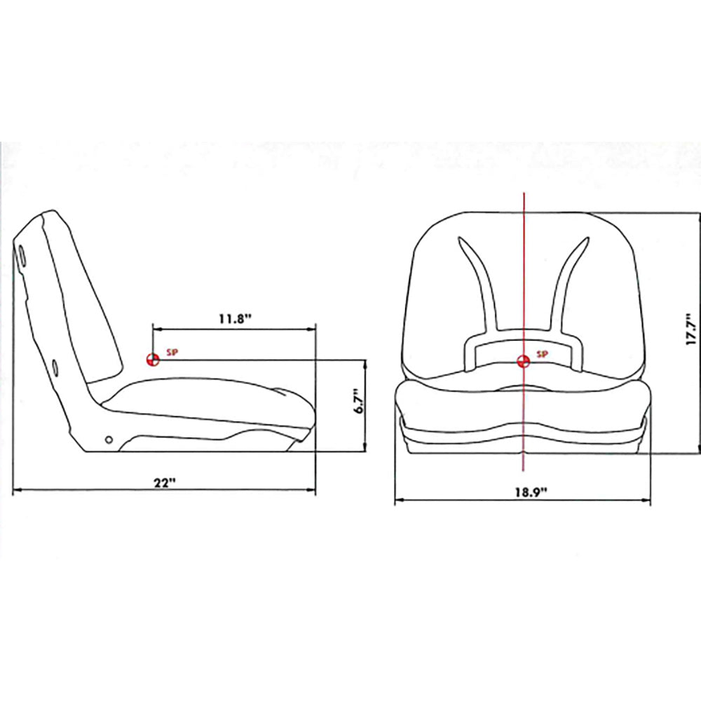 145000BK New Aftermarket Replacement Seat Black VInyl Waterproof High Back