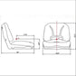 One New Aftermarket High-Open-Back Seat w/ Gray Vinyl Cover 145000GR