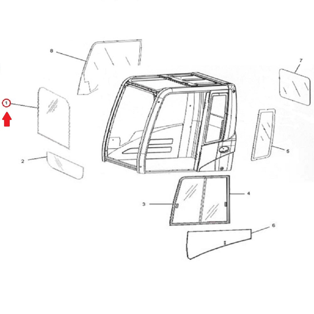 Cab Enclosures Enclosure Parts & Glass Panels Fits Caterpillar