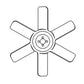 15725-74110 New 6 Blade Fan Fits Kubota Tractor Models M5950 M6030 +