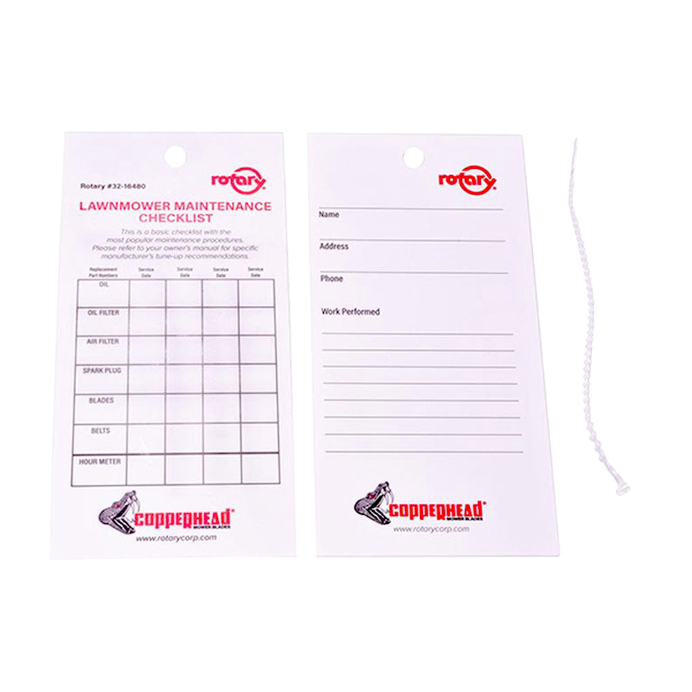 16480 SERVICE MAINTENANCE TAG (PACK OF 50)