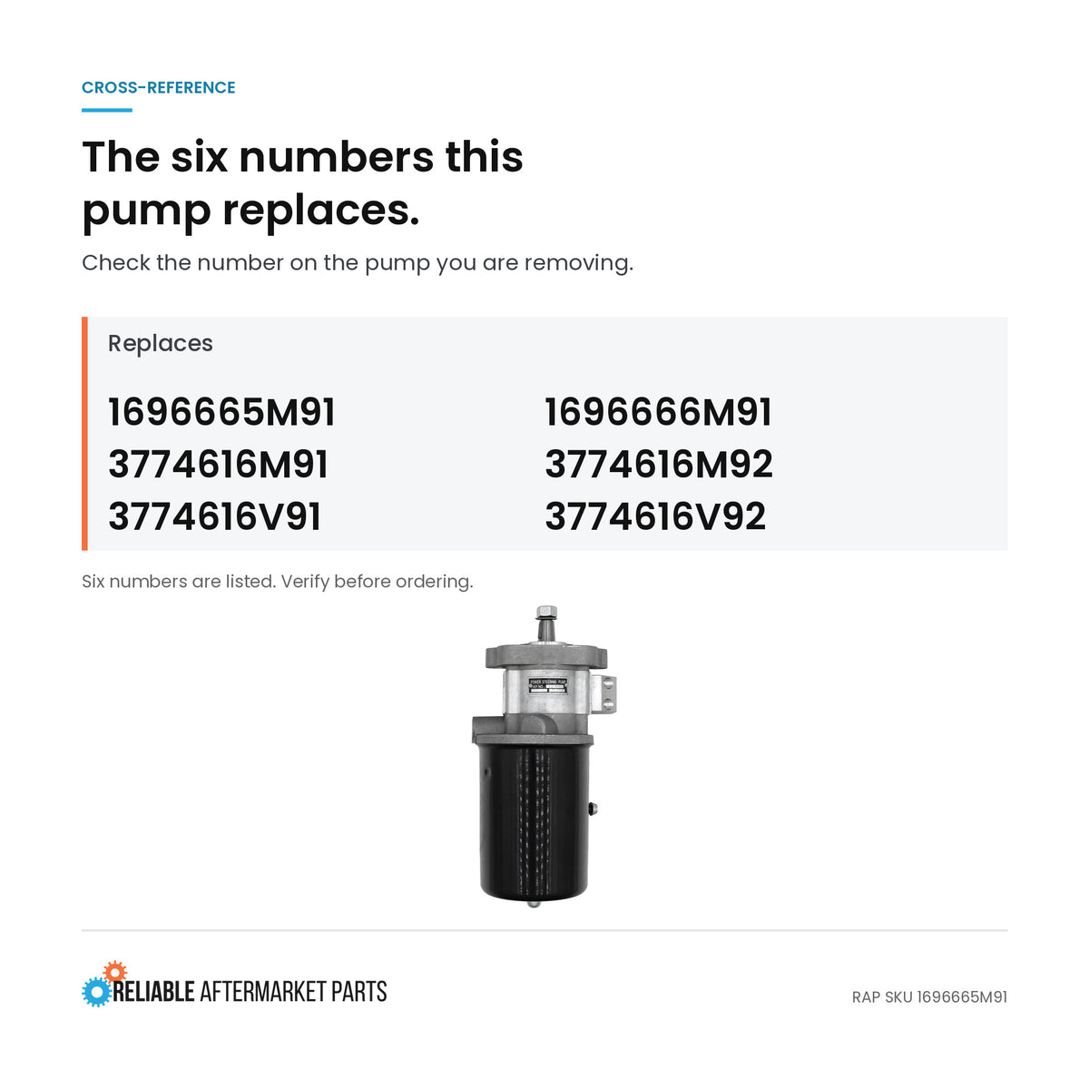 Black Power Steering Pump Fits Massey Ferguson Replaces 1696666M91