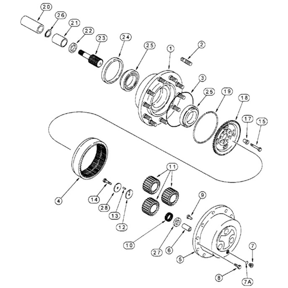 175977A1 Planetary Carrier to Hub Assembly Fits Case-IH Landscapers: 570LXT