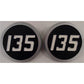 1865460M1 Two (2) Plastic Hood Emblems Fits Massey Ferguson Tractor 135