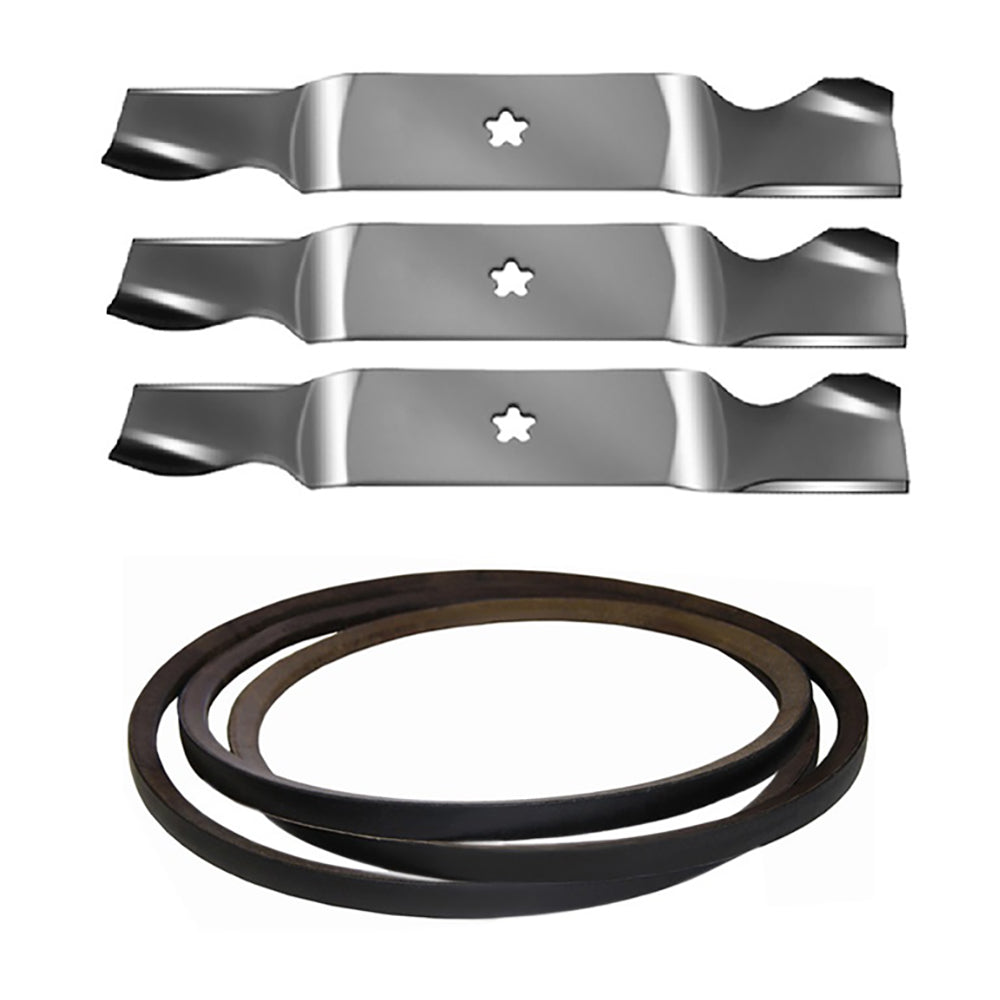 Mower Deck Belt & Blade Set Fits Oregon Made with Aramid