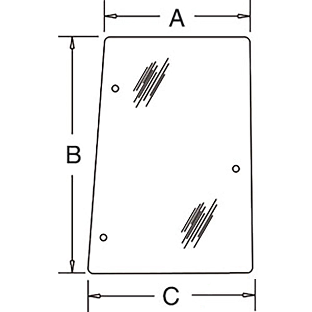 192002A3 New RH Rear Side Glass Fits Case-IH Tractor Models CX50 CX60 C