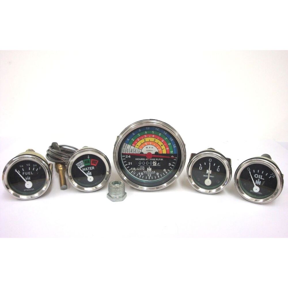 TACHOMETER OIL FUEL TEMP AMP GAUGE PACKAGE SET Fits International Fits IH FA