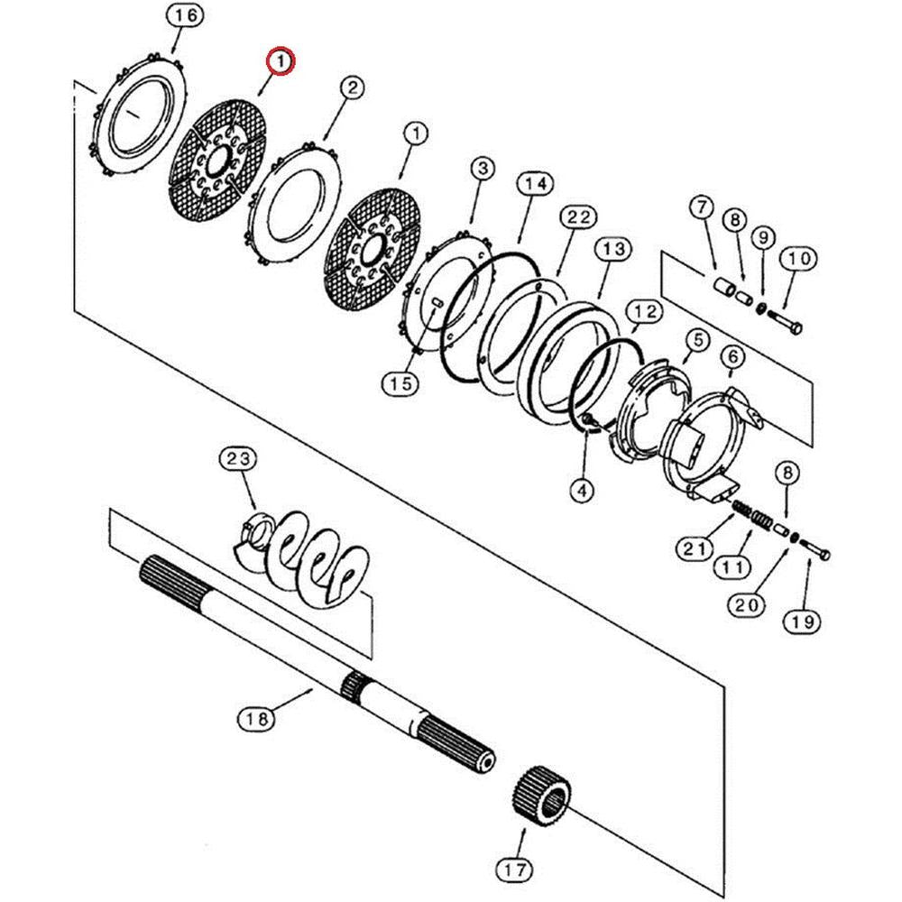 New Brake Plate Fits Case/International Harvester 580L 580L II 237021A1
