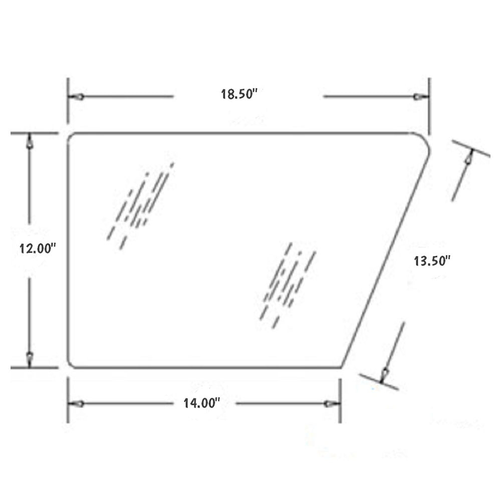 248725A1 LH Tinted Lower Door Glass Fits Case-IH Tractor 5120 5130 5140