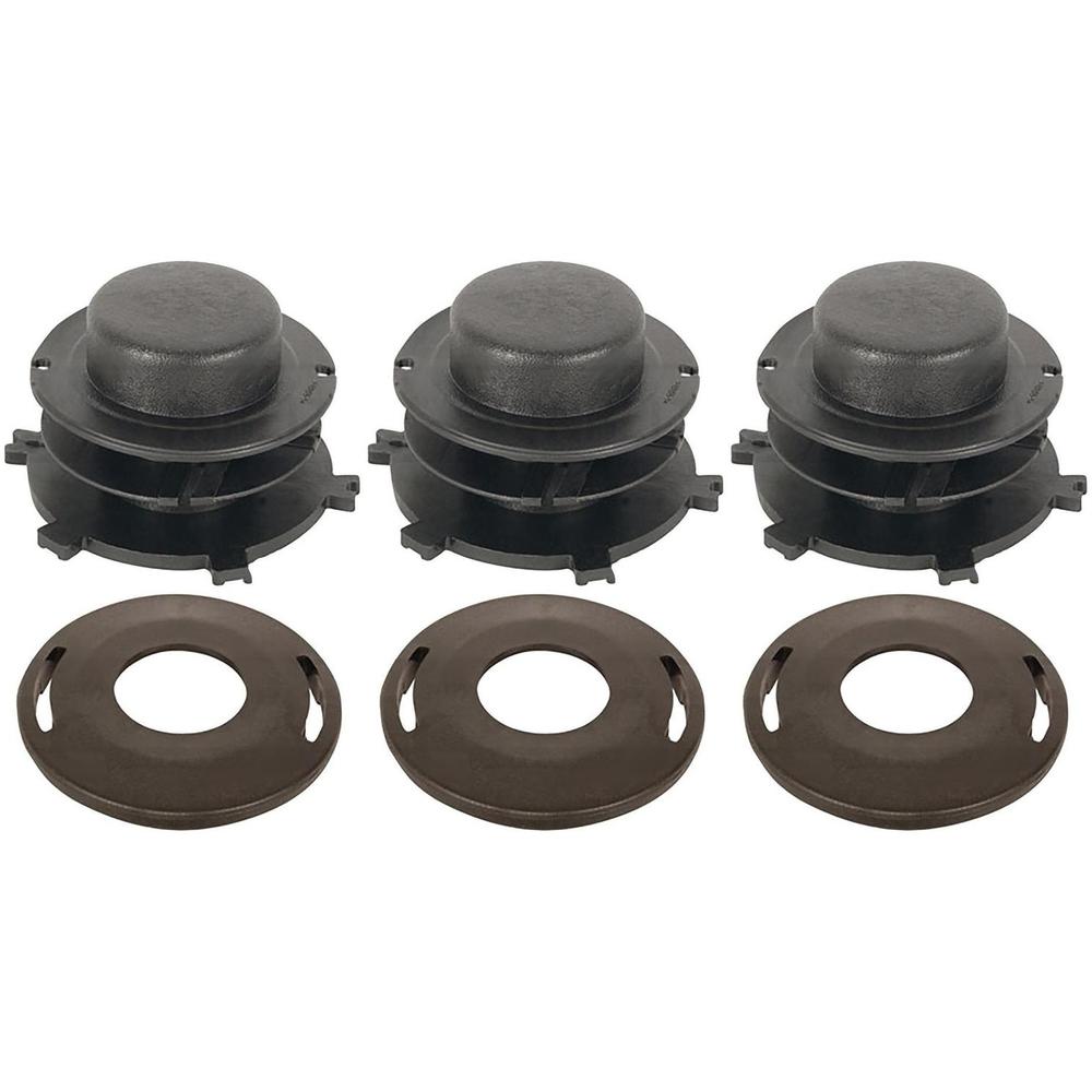 Three (3) Interchangeable Trimmer Head Spool & Cap Cover Kits Fits Stihl
