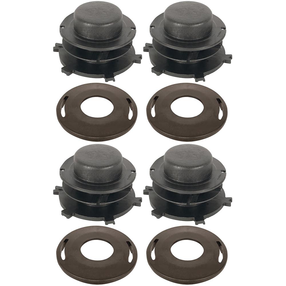 (4) Spool & Cap Combos Fits Stihl Head Cover 25-2 FS 90 100 110 120 130 55 80