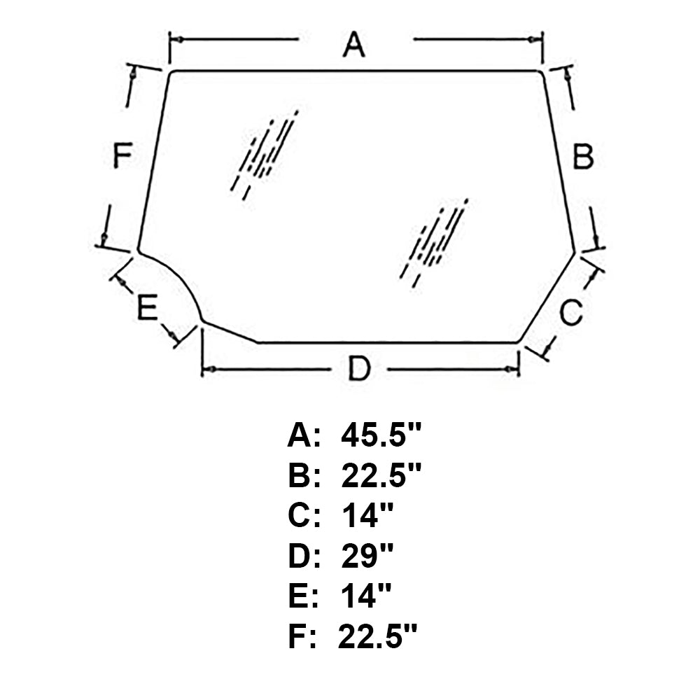 284947A2 Upper Rear Glass Fits Case-IH Tractor Models CX50 CX60 CX70 +