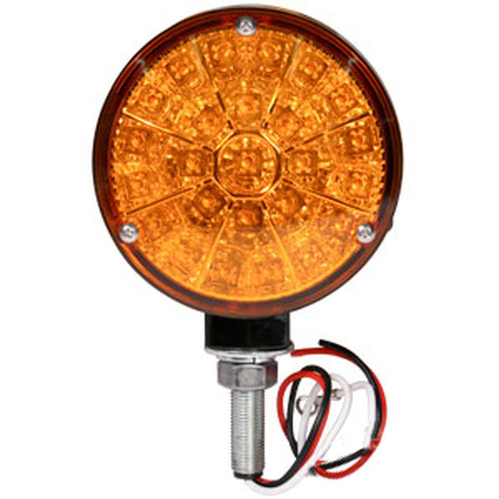 Tractor Round LED Amber Warning Light & Flasher Fits Kubota MAHINDRA YANMAR LONG