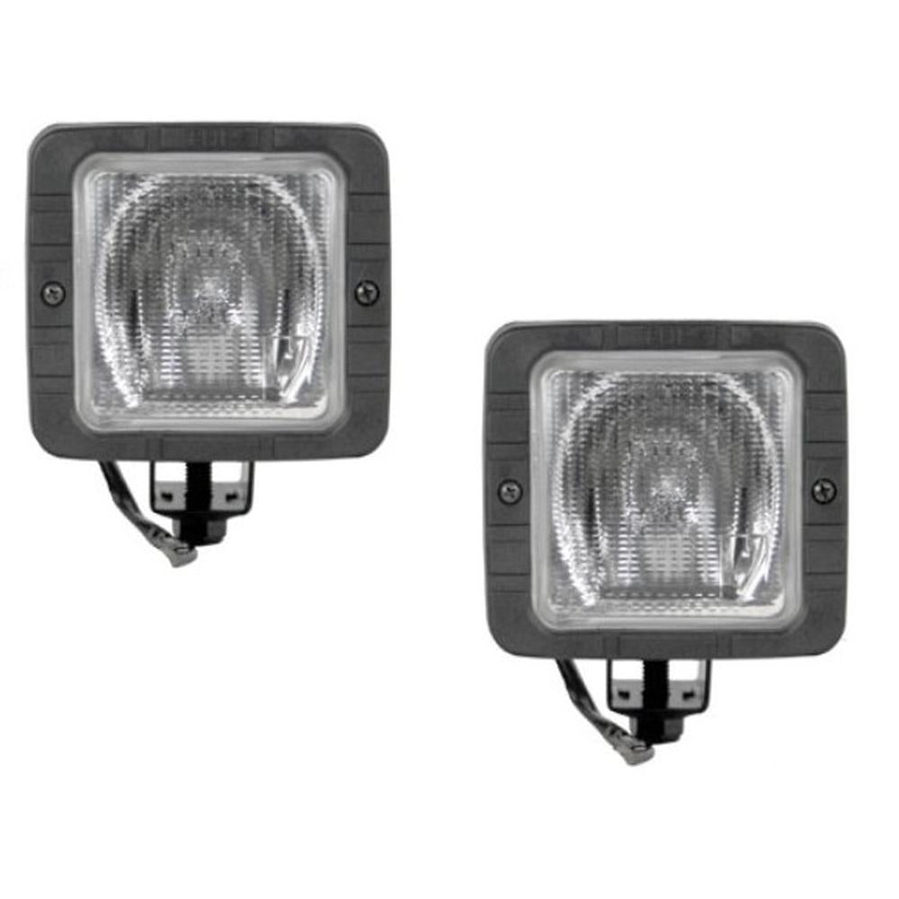 2 Pack 12 Volt Halogen Flood Lamps for Backhoe Loader 4" x 4.5" 55 Watt Bulb