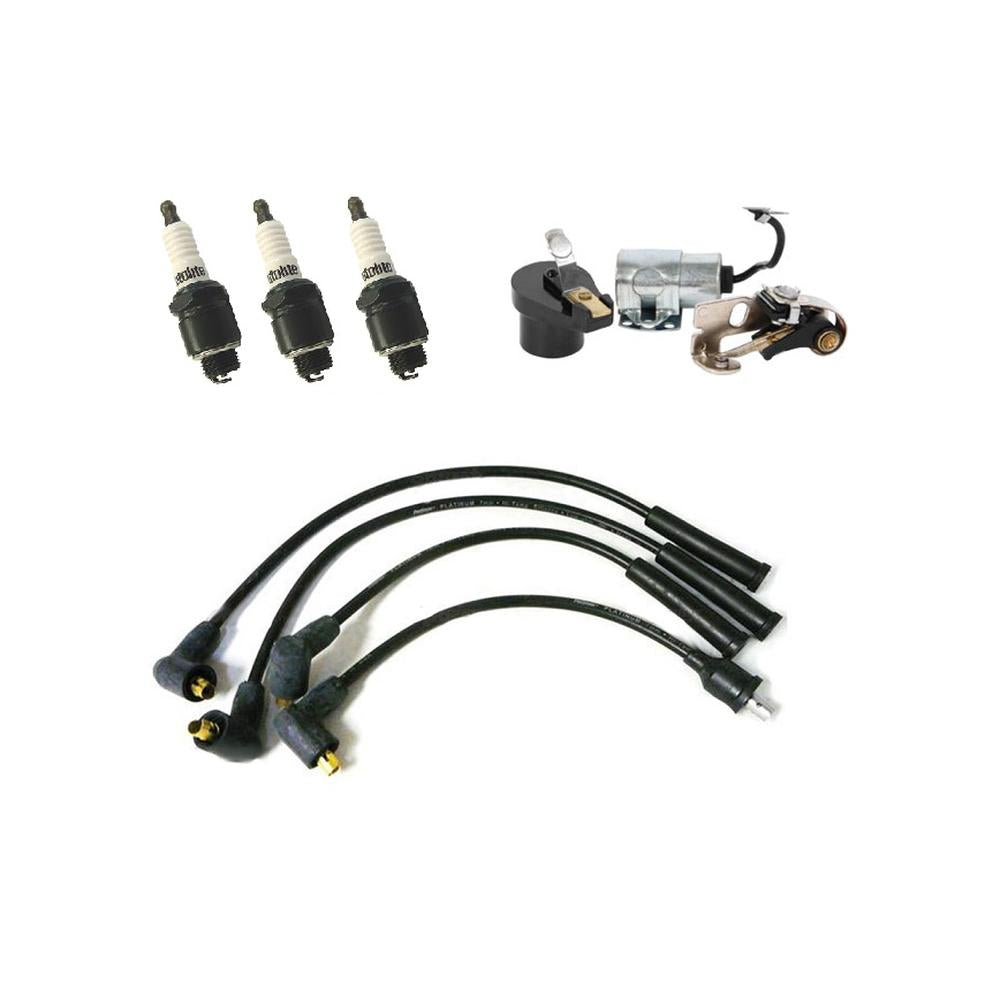 42780 Tune Up Kit w/ Wires & Spark Plugs Fits Massey Ferguson 20 30 135 (3 Cyl)