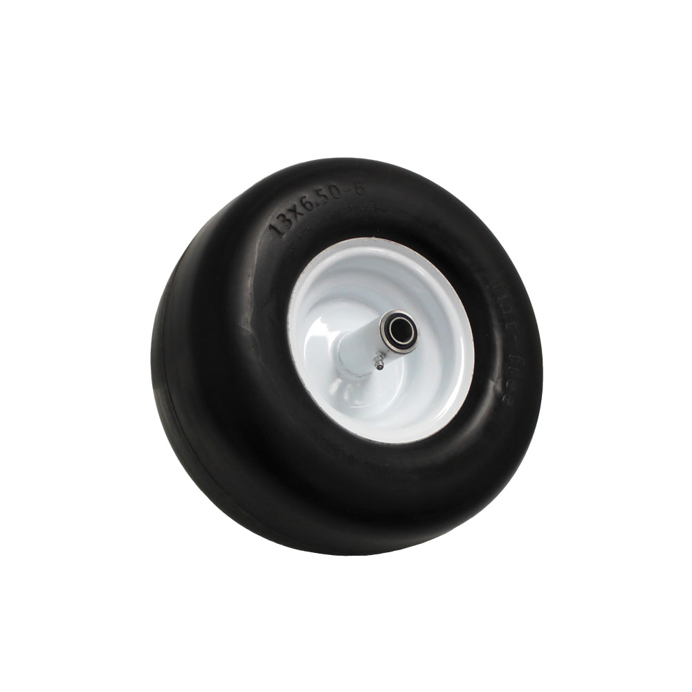 Heavy-Duty Flat Free Wheel 13x6.50-6 for Utility Carts & Zero Turn Mowers