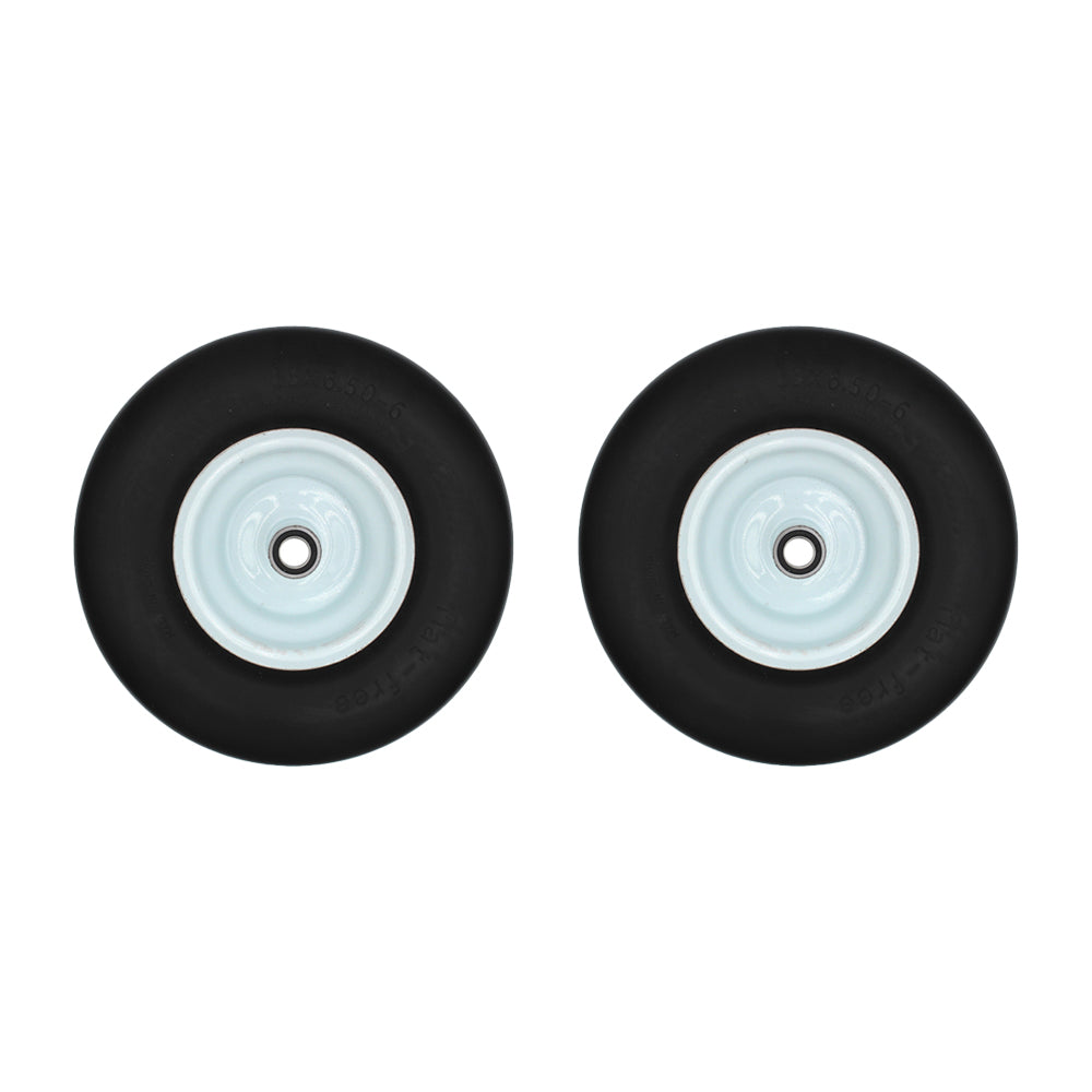 13x6.50-6 Flat Free Wheel with Bearings for Zero Turn Mowers Utility Carts