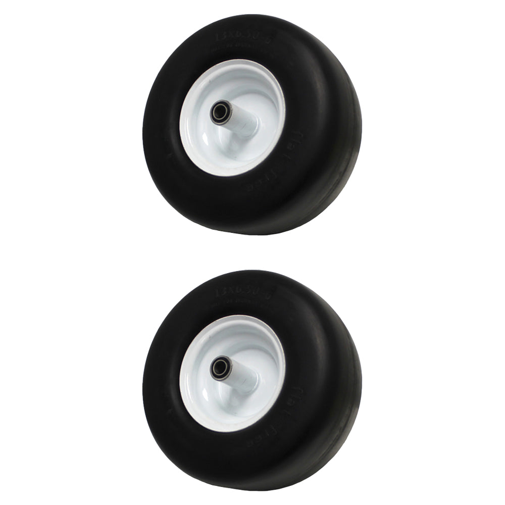 Flat Free Wheel 13x6.50-6 6" Rim 3/4" Bearings for Lawn Mowers Garden Tractor