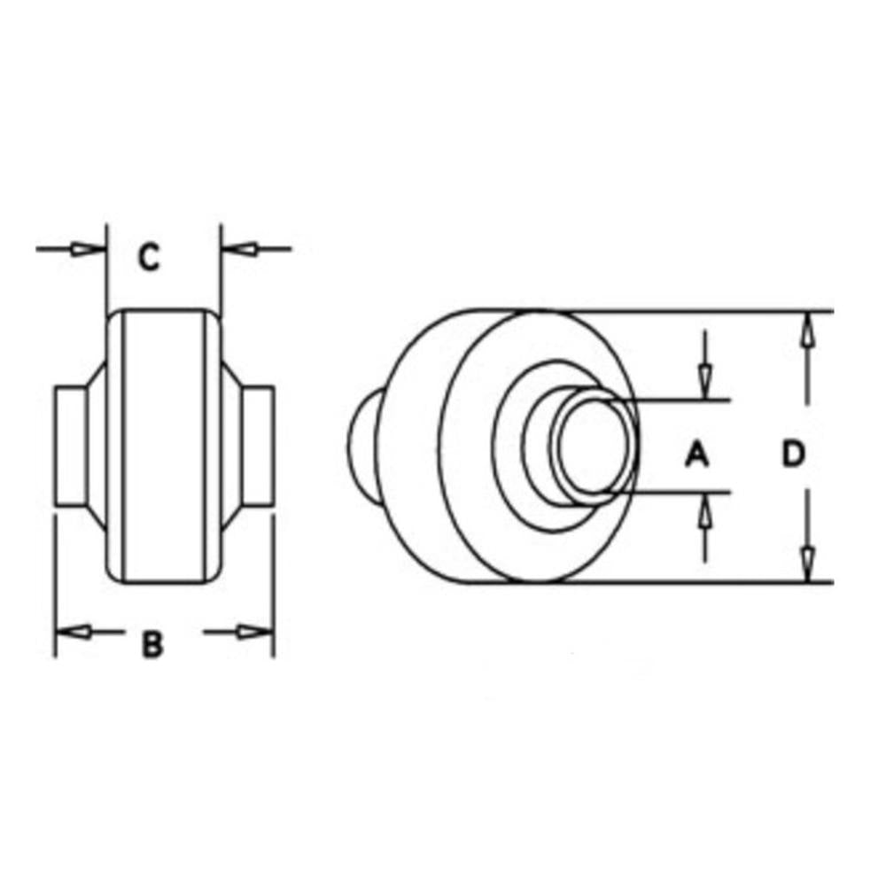 New Aftermarket Replacement  7/8" Bore Weld-on Ball Joint End Fits CATegory 0-1
