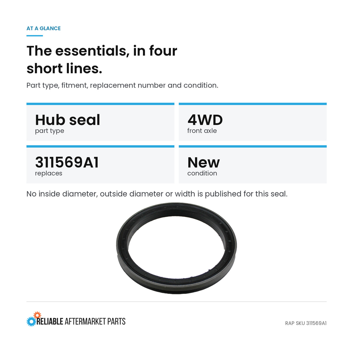 Oil Seal Ring Fits Case/International Harvester Replaces 138867A1