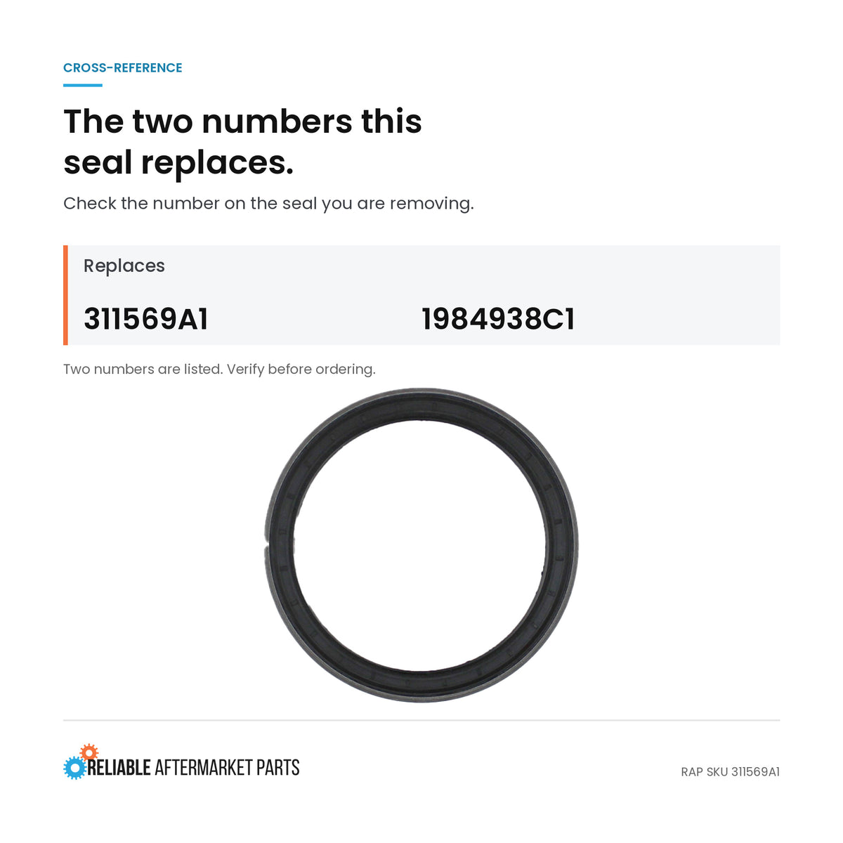 Oil Seal Ring Fits Case/International Harvester Replaces 138867A1