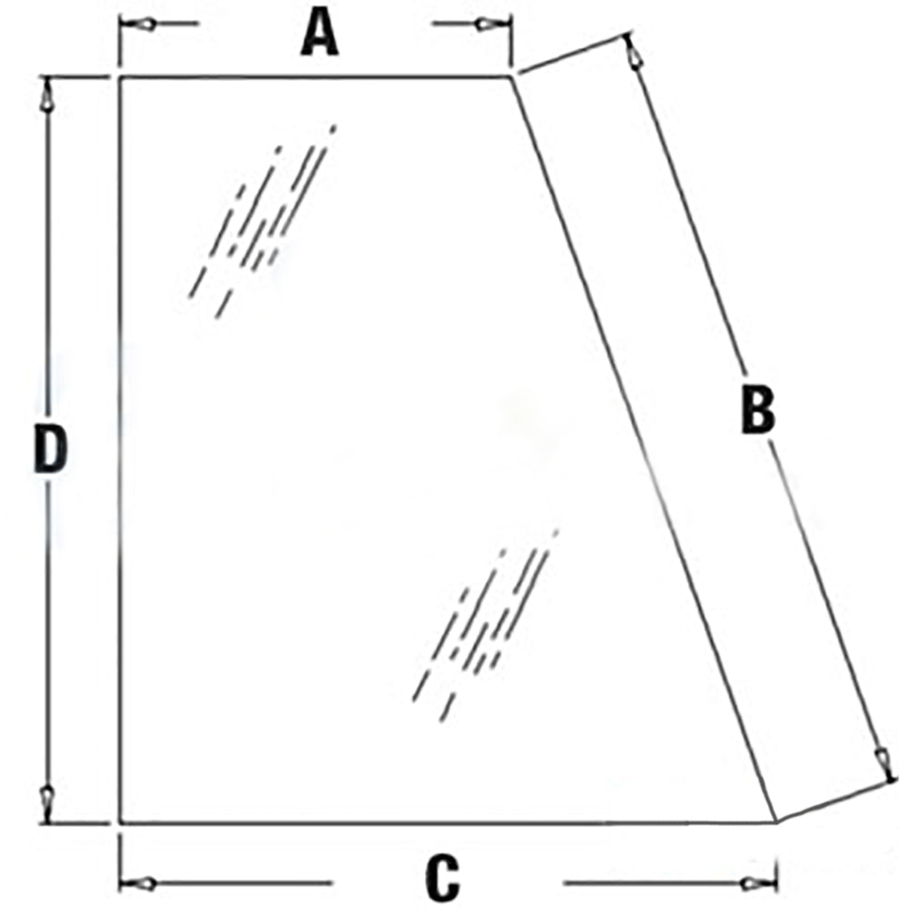 338425A1 New RH Quarter Rear Glass Fits Case-IH Tractor Models 580M +