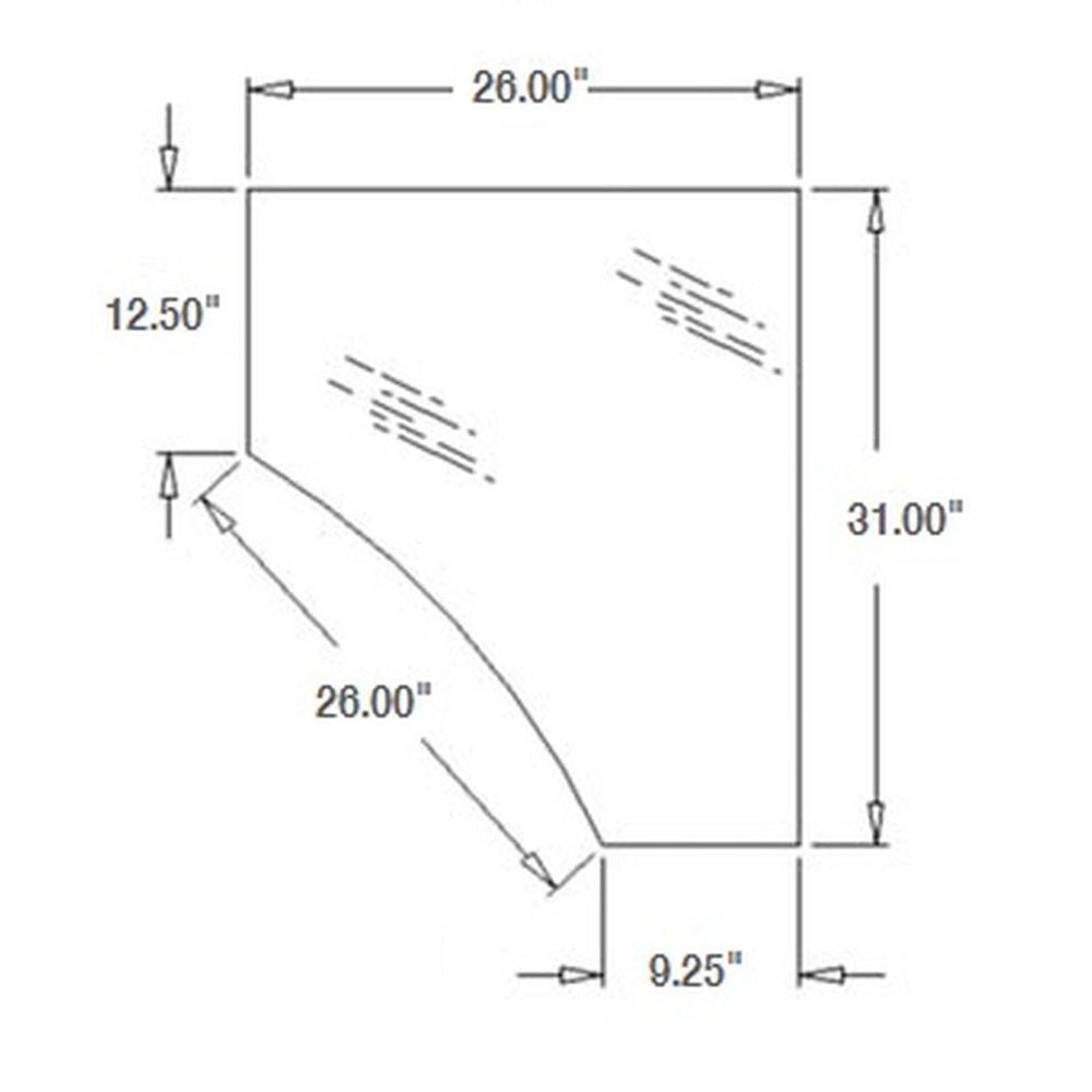 338426A1 Glass Door Lower LH Fits Case Backhoe 580M & 580M Series 2 +