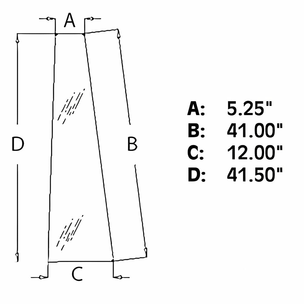 A-3389399M2 Front Door Glass - Fits Massey Ferguson 3060, 3070, 3075, 3090, 3095