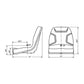 Mid Back Compact Tractor Seat Black Fits Mitsubishi Fits Rhino Fits Satoh