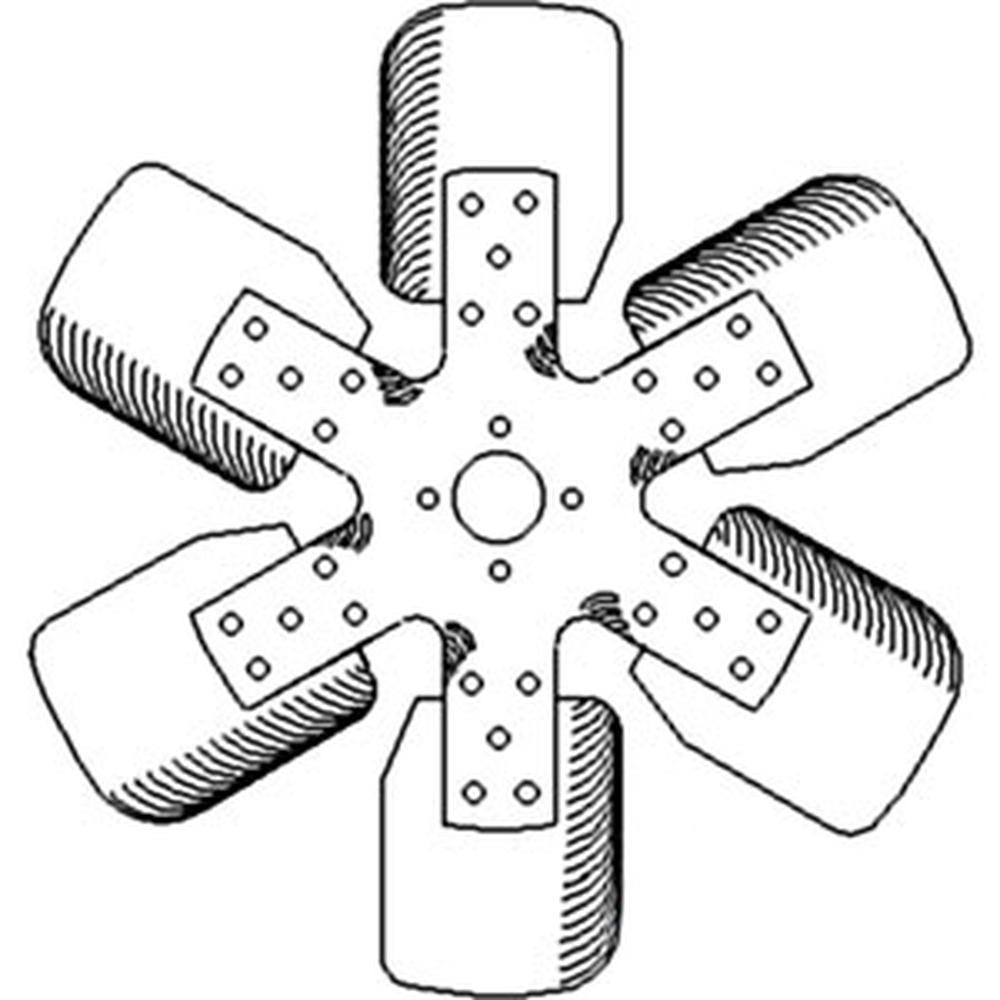6 Blade Fan Fits Massey Ferguson Replaces 1874995M1