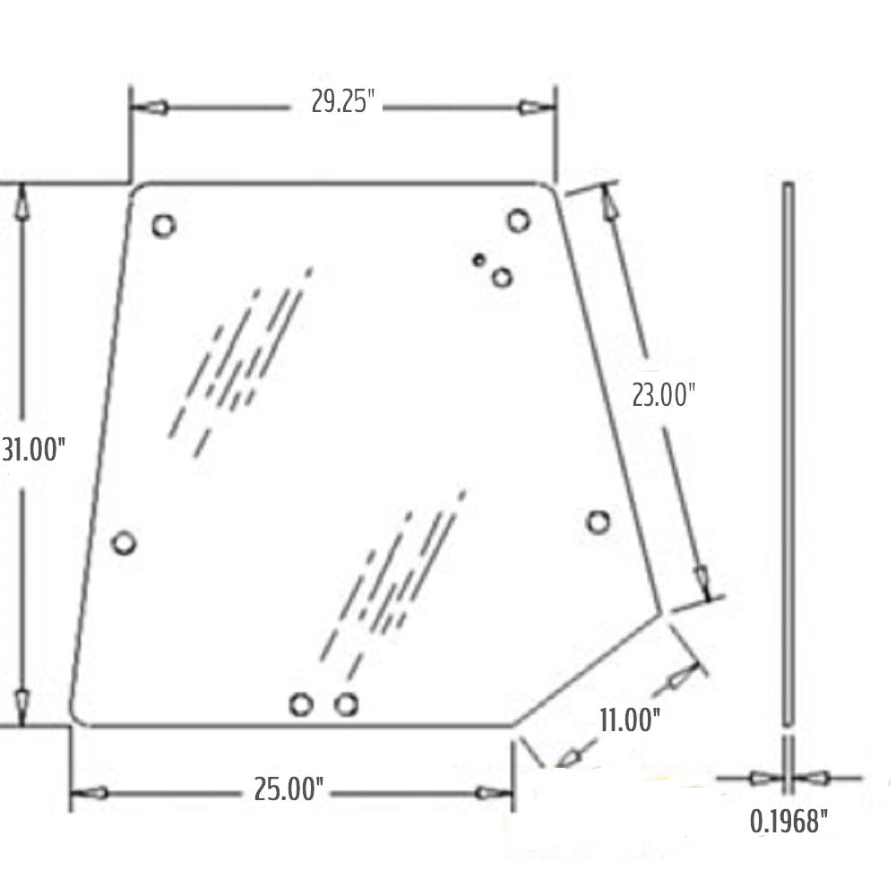 Upper Rear Glass 3806581M3 Fits Massey Ferguson MF 4225 4235 4240 4243 4245 4253