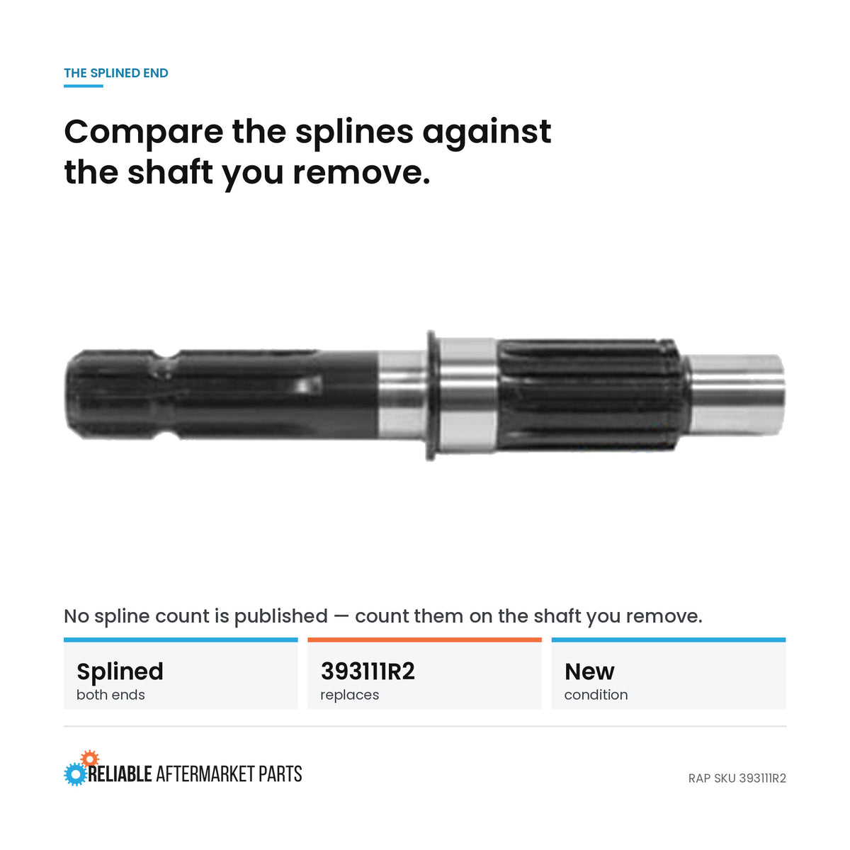 PTO Shaft Fits Case/International Harvester Replaces 393111R1