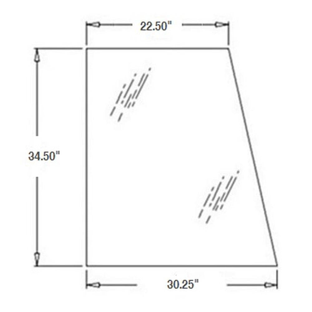 Right Hand Upper Door Glass Fits Case/International Harvester Replaces 394700A1
