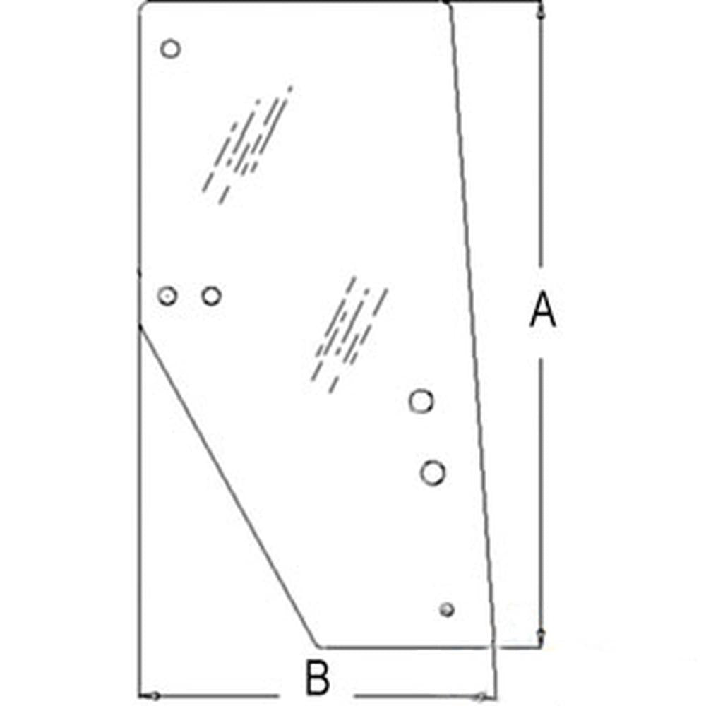 A-3F260-53050 Right Hand Door Glass - Fits Kubota Tractors M105X, M110, M120 +