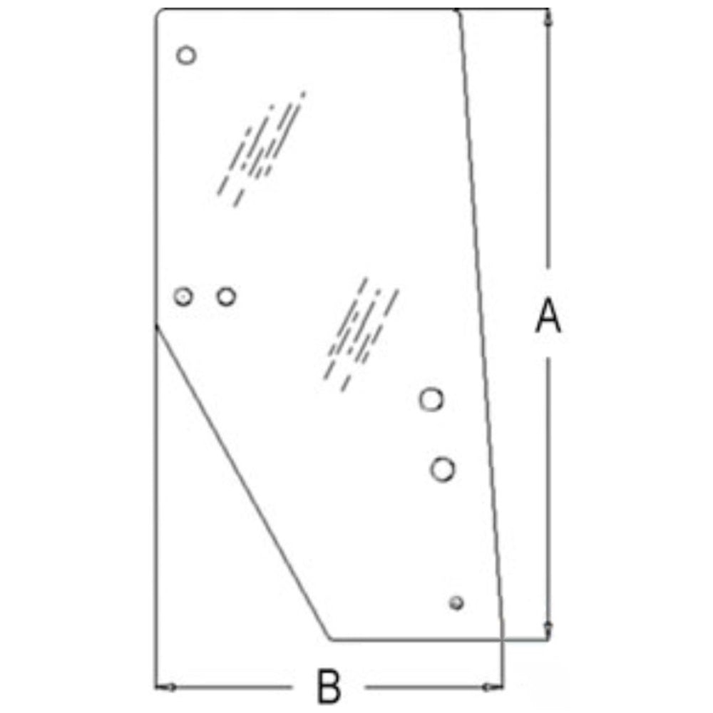 A-3F260-53050 Right Hand Door Glass - Fits Kubota Tractors M105X, M110, M120 +