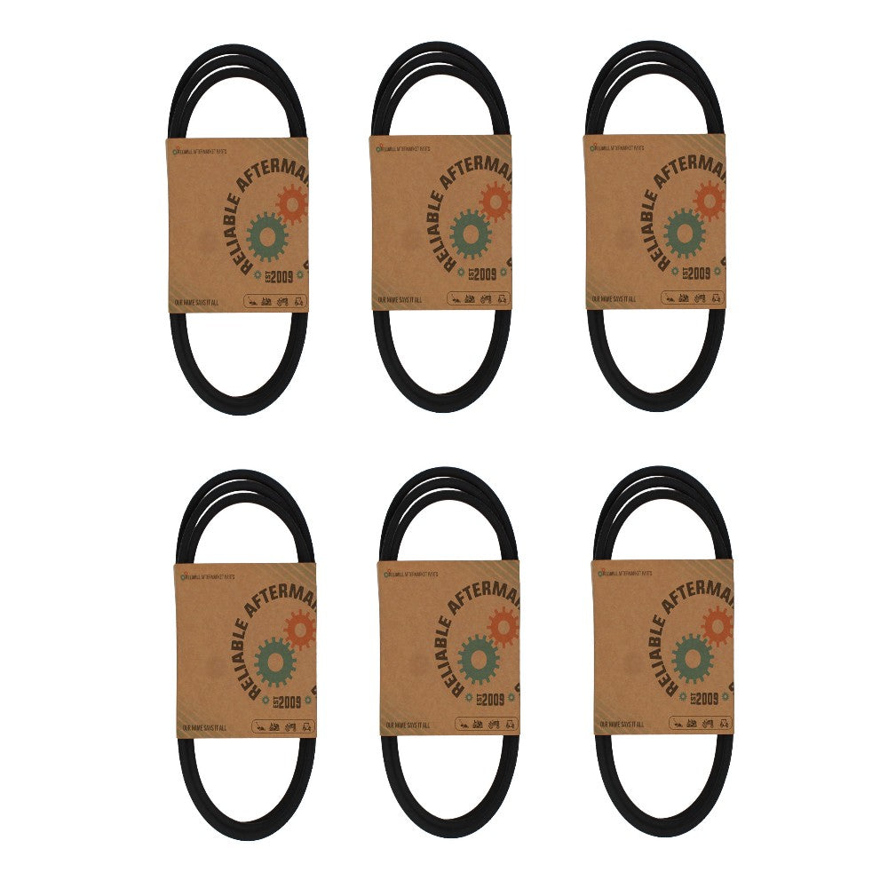 Six (6) Premium V-Belt 3/8" x 83" 3V830 Polyester Cord Lawn Mower Dryer Washer
