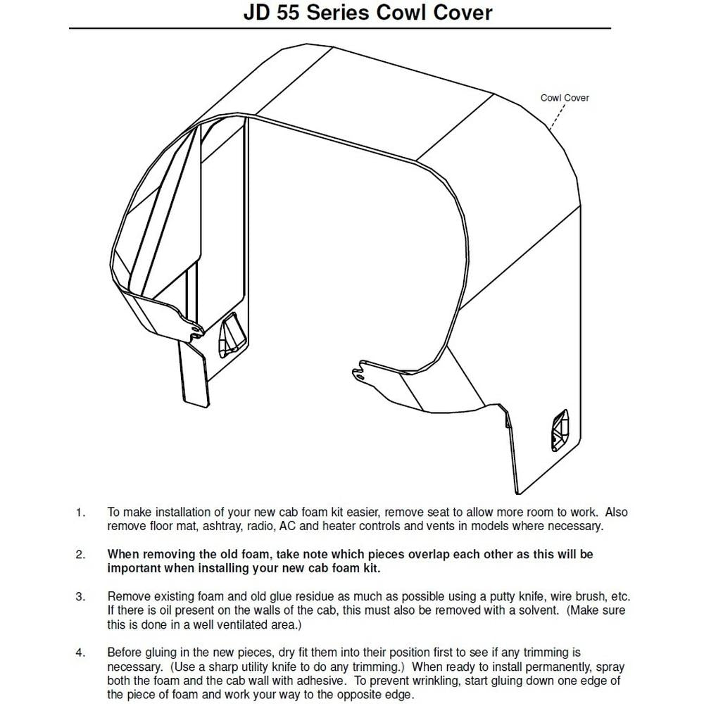 Brown Dash Cowl Cover Cab Fits John Deere Tractor 55 & 60 Series