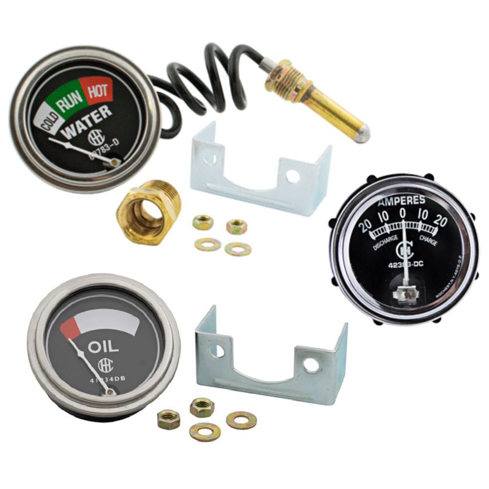Oil Amp Temperature Gauge Set Fits FARMALL H M W4-9 T6 Fits International