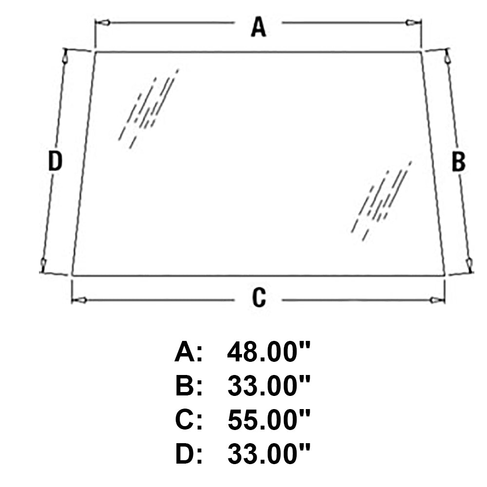 448607A1 Upper Windshield Glass Fits Case-IH Industrial Models 580M +