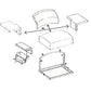 4 Piece Seat Cushion Set - Wood Base Fits John Deere AT18698 AT18699 AT23482