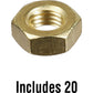 462-19006-20-JN J&N Electrical Products Nut, Hex-Brass